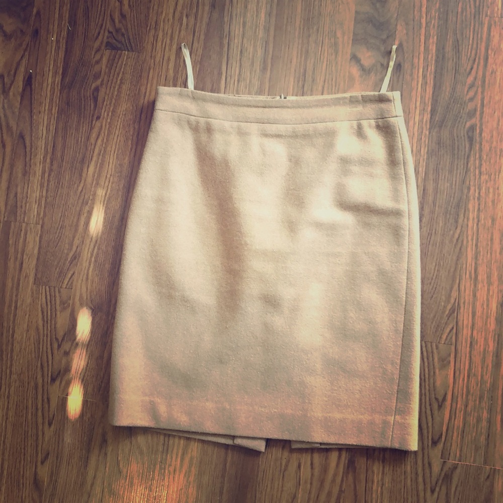 J. Crew wool pencil skirt in camel, size 2